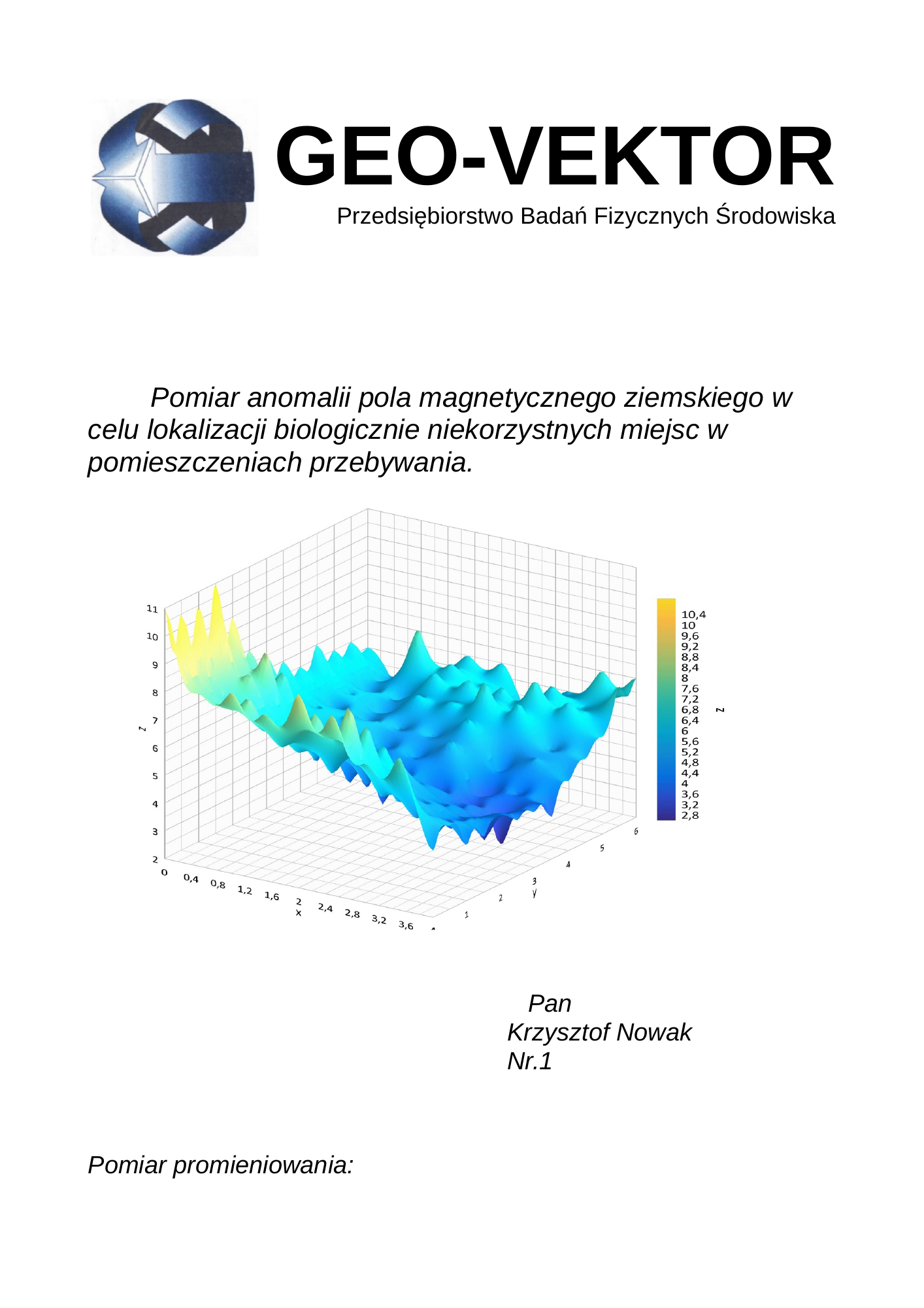 Okładka GEO-VEKTOR z wykresem trójwymiarowym